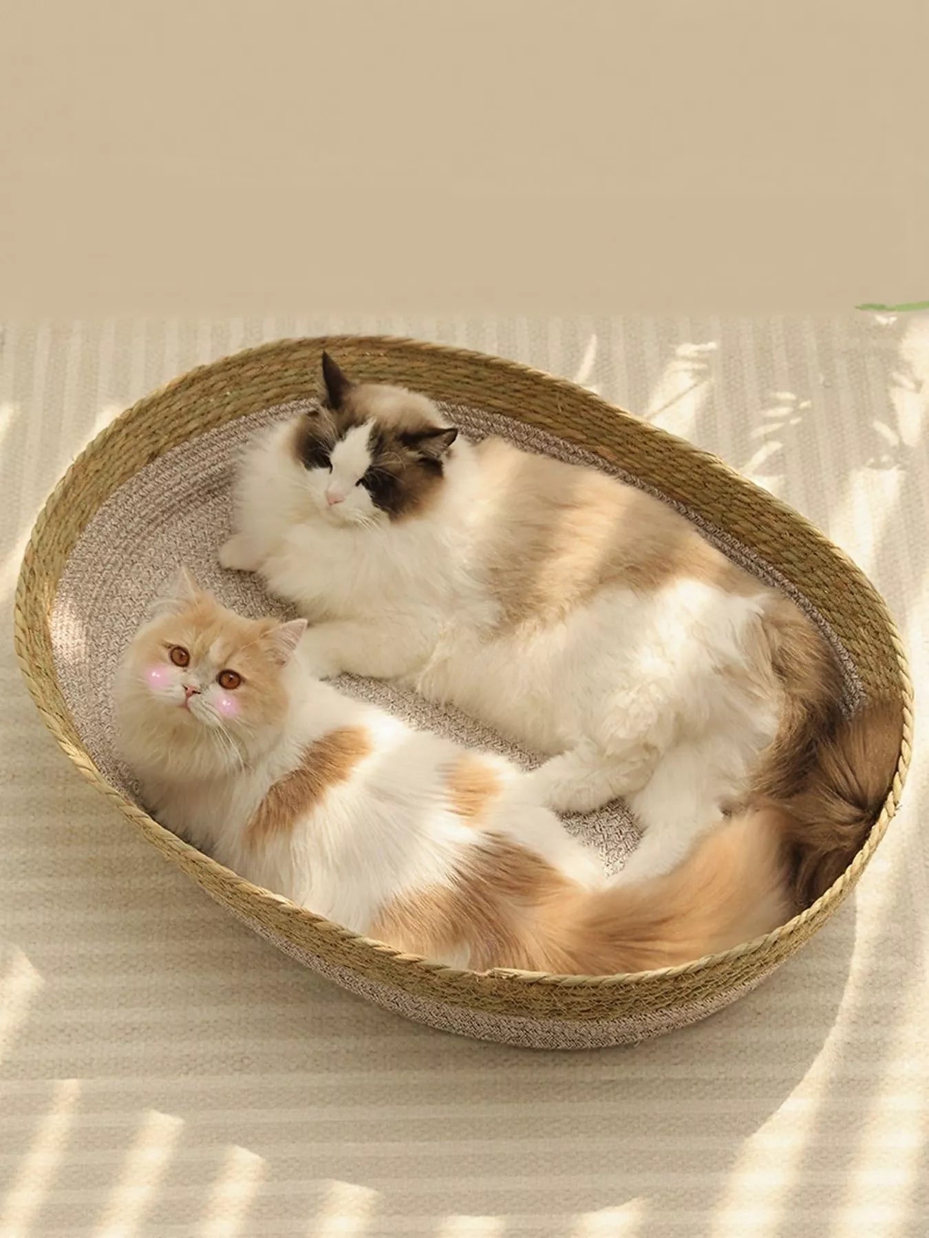 Woven Rattan Scratch-Resistant Cat Nest – Natural Cozy Hideaway Bed for Cats – view 2