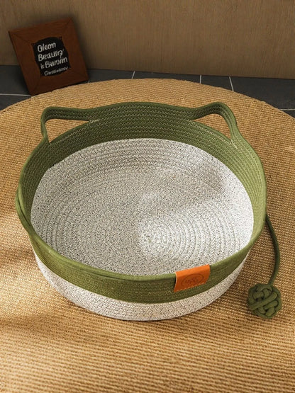 Woven Rattan Scratch-Resistant Cat Nest – Natural Cozy Hideaway Bed for Cats – view 8