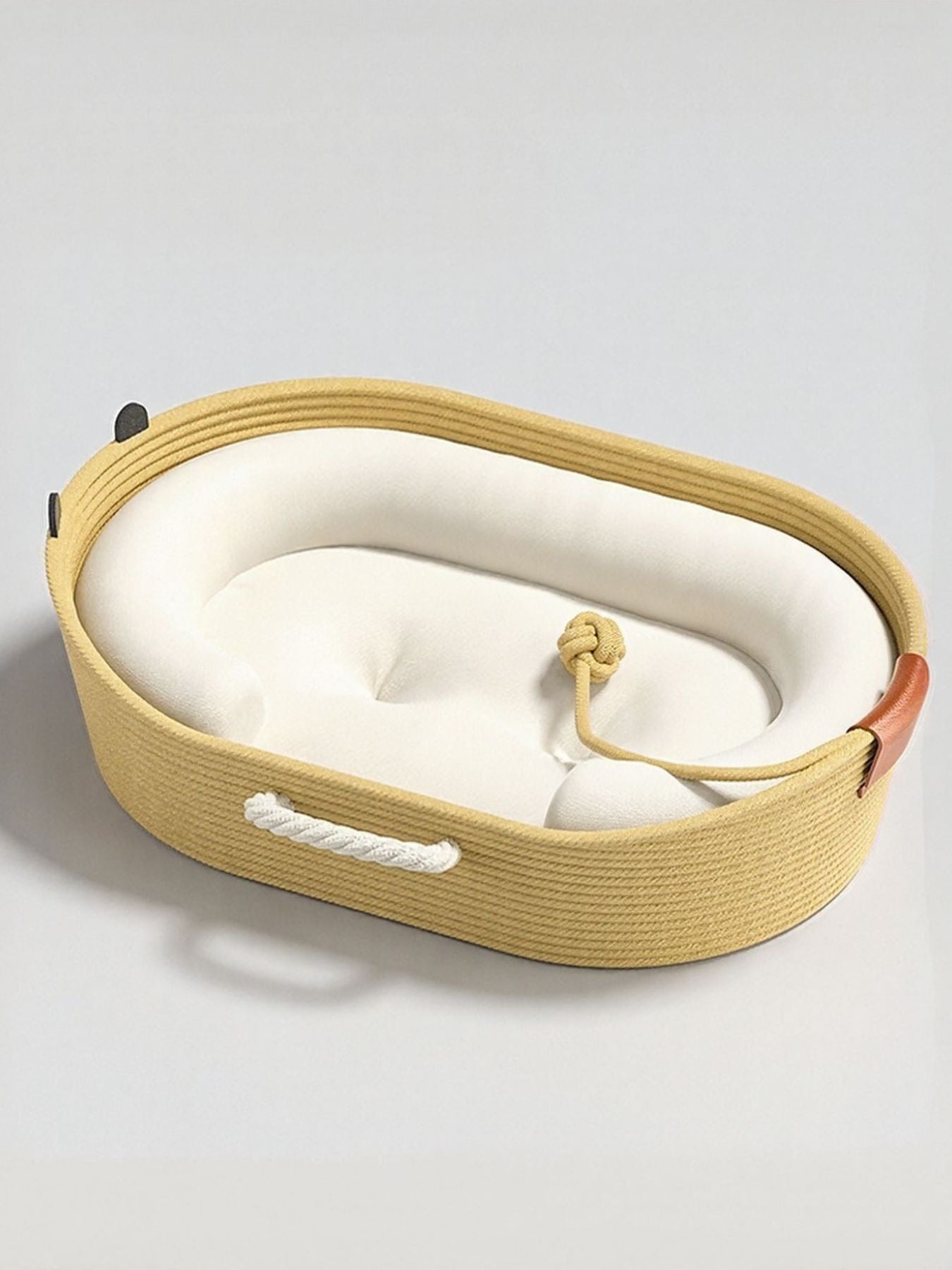 Woven Rope Oval Polyester Pet Bed – Scratch-Resistant Raised Bed for Cats & Dogs – view 3