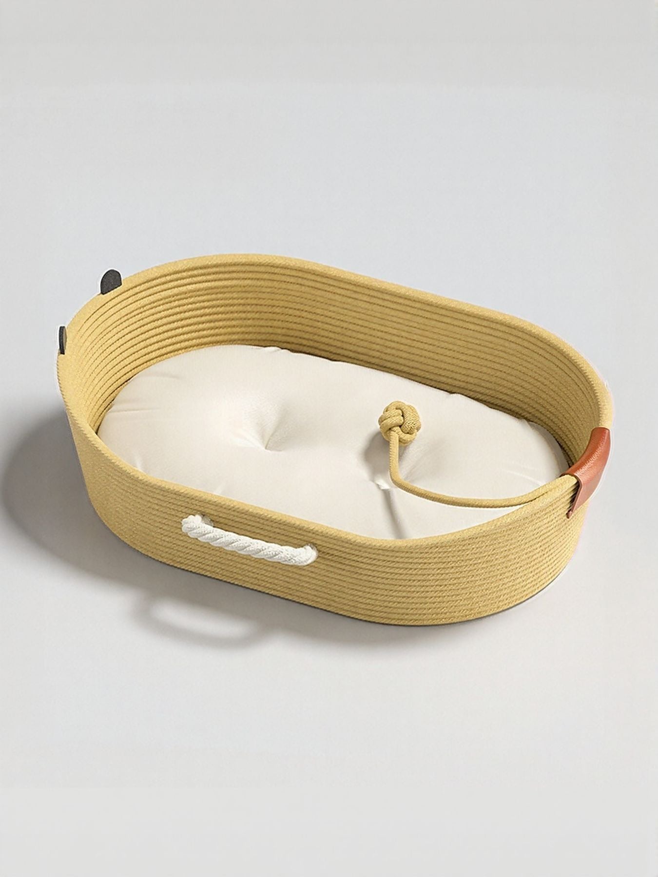 Woven Rope Oval Polyester Pet Bed – Scratch-Resistant Raised Bed for Cats & Dogs – view 5
