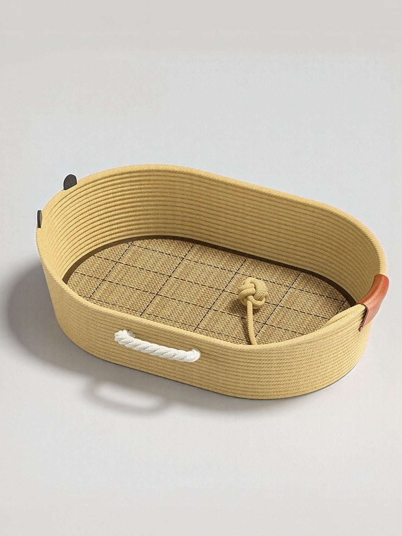 Woven Rope Oval Polyester Pet Bed – Scratch-Resistant Raised Bed for Cats & Dogs – view 7